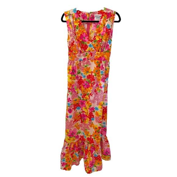 Vintage Retro Flower Power Sun Fashions of Hawaii Floral Maxi Dress Size 10 MINT - Picture 11 of 16